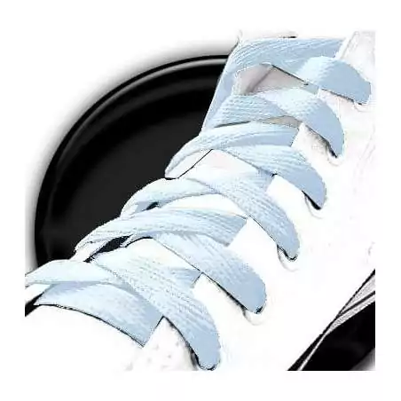 Lacets plats en bleu pâle pour vos chaussures