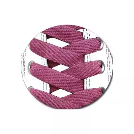 Lacets plats roses framboise pour vos chaussures