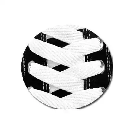 Lacets plats en blanc pur pour vos chaussures