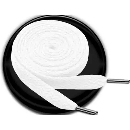 Lacets plats en blanc pur pour vos chaussures