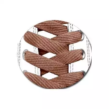Lacets plats en marron caramel pour vos chaussures