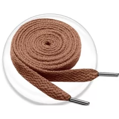 Lacets plats en marron caramel pour vos chaussures