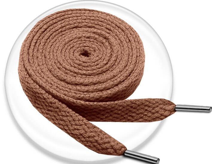 Lacets plats en marron caramel LacetsFun Lacets de Chaussures