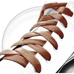 Lacets plats en marron caramel pour vos chaussures 2