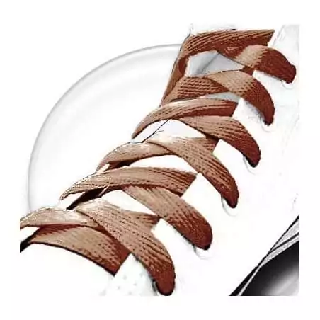 Lacets plats en marron caramel pour vos chaussures