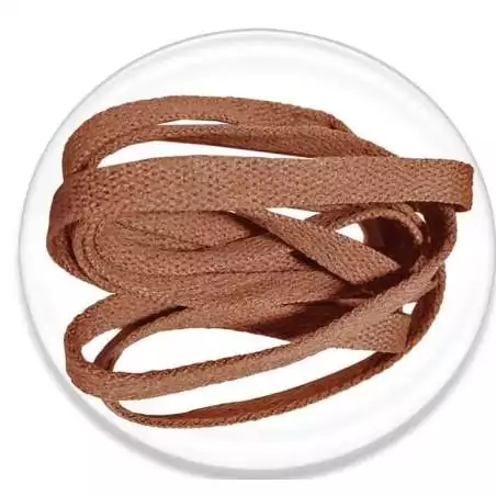Lacets plats en marron caramel pour vos chaussures