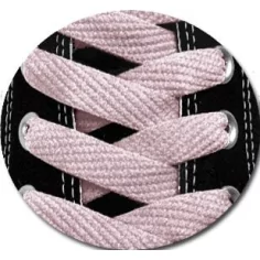 Paire de lacets plats rose poudré pour vos chaussures 2