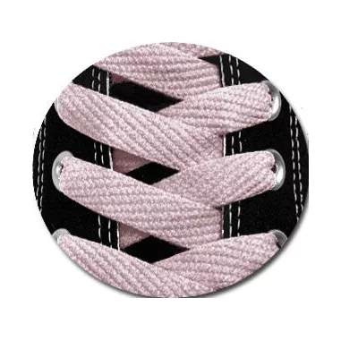 1 paire x lacets plats rose poudré