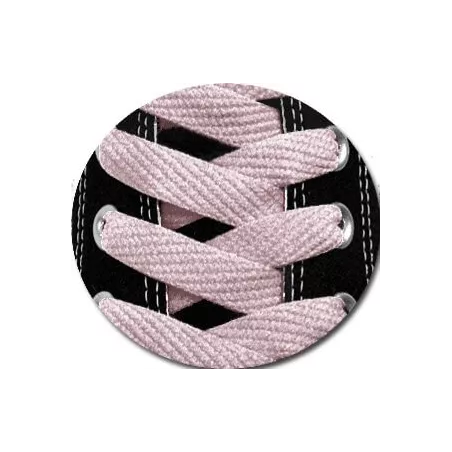 1 paire x lacets plats rose poudré