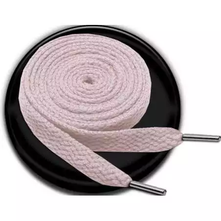 Paire de lacets plats rose poudré pour vos chaussures