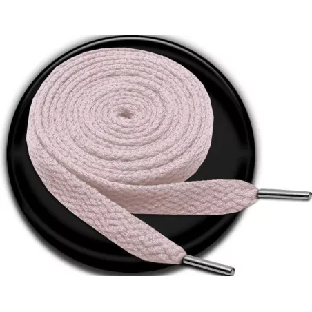 1 paire x lacets plats rose poudré