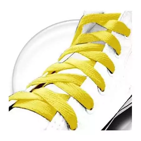Lacets plats jaune soleil pour vos chaussures