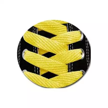 Lacets plats jaune soleil pour vos chaussures