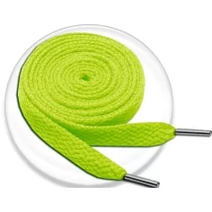 Lacets plats en vert anis pour vos chaussures
