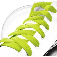Lacets plats en vert anis pour vos chaussures 2