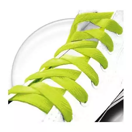 Lacets plats en vert anis pour vos chaussures Lacets plats en vert anis pour vos chaussures