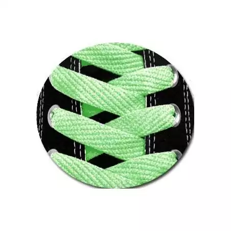 Lacets plats en vert d'eau pour vos chaussures