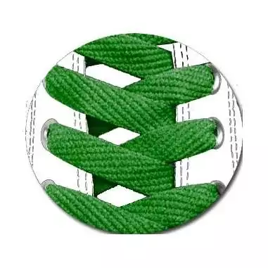 Lacets plats en vert gazon pour vos chaussures