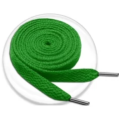 Lacets plats en vert gazon pour vos chaussures