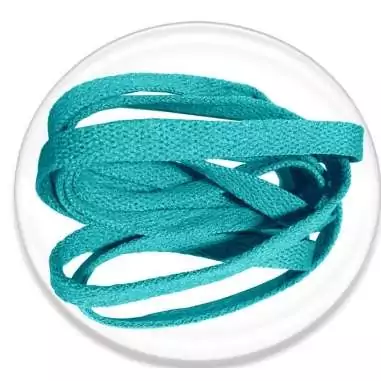 Lacets plats bleu-vert paon pour vos chaussures