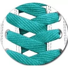 Lacets plats bleu-vert paon pour vos chaussures 2