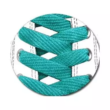 Lacets plats bleu-vert paon pour vos chaussures