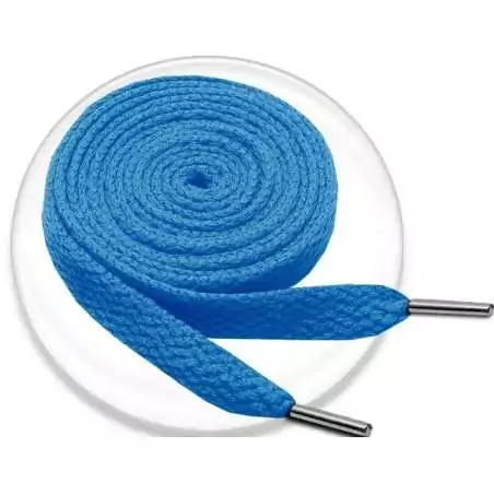 Lacets plats en bleu azur pour vos chaussures
