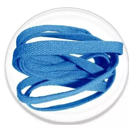 Lacets plats en bleu azur pour vos chaussures