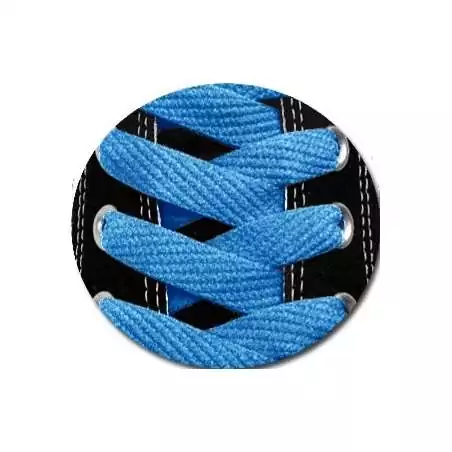 Lacets plats en bleu azur pour vos chaussures