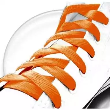Lacets plats orange capucine pour vos chaussures