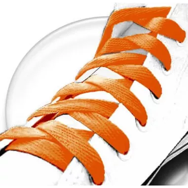 1 paire x lacets plats orange capucine