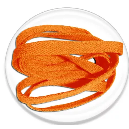 1 paire x lacets plats orange capucine