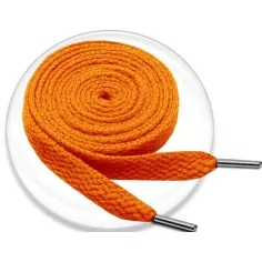 Lacets plats en orange capucine