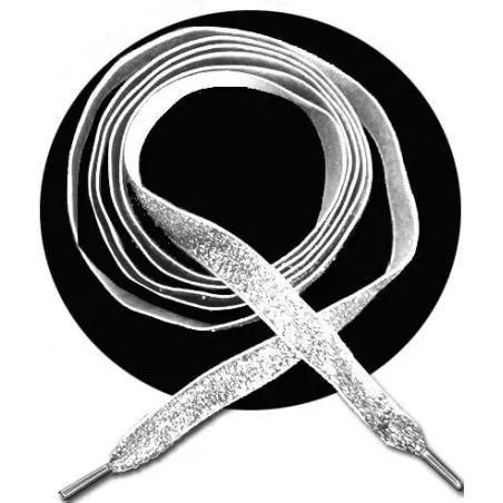 Lacets de chaussures argentés dorés en velours paillettes…