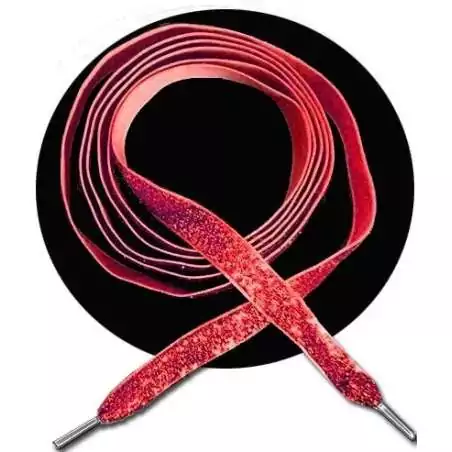 Lacets en velours rouge pailleté. pour vos chaussures Lacets en velours rouge pailleté. pour vos chaussures