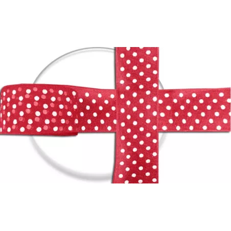 Lacets ruban organza large rouge à&nbsp;plumetis blanc pour vos…