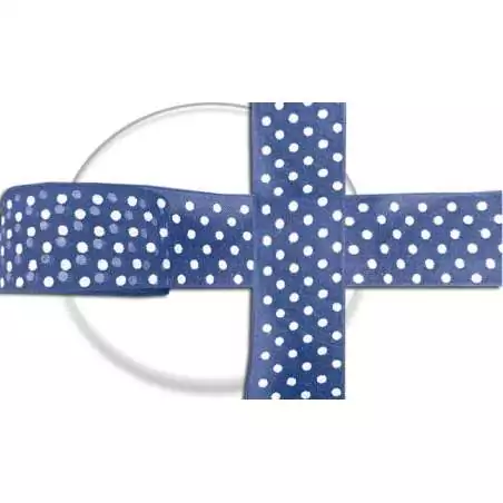 Lacets ruban bleu marine plumetis blanc pour vos chaussures Lacets ruban bleu marine plumetis blanc pour vos chaussures