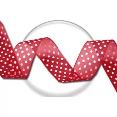 Lacets ruban organza large rouge à plumetis blanc pour vos chaussures 2