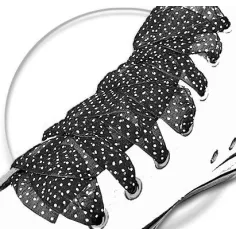 Lacets organza noir plumetis blanc pour vos chaussures