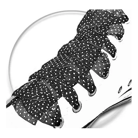 Lacets organza noir plumetis blanc pour vos chaussures