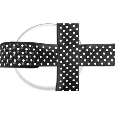 Lacets organza noir plumetis blanc pour vos chaussures Lacets organza noir plumetis blanc pour vos chaussures