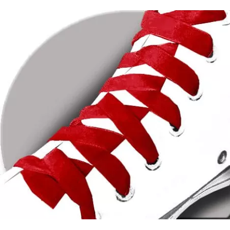 Lacets fins velours rouge pour vos chaussures