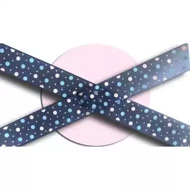 Lacets larges organza marine pois roses pour vos chaussures