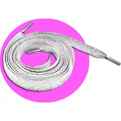 Lacets argentés pailletés pour vos chaussures 2