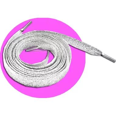 Lacets argentés pailletés pour vos chaussures