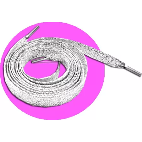 Lacets argentés pailletés pour vos chaussures