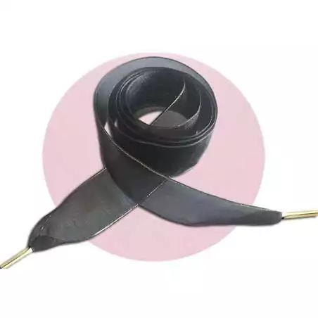 Lacets organza noir liseret doré pour vos chaussures Lacets organza noir liseret doré pour vos chaussures