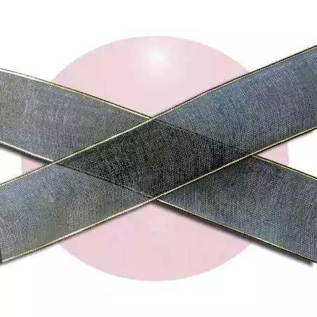 Lacets organza noir liseret doré pour vos chaussures Lacets organza noir liseret doré pour vos chaussures