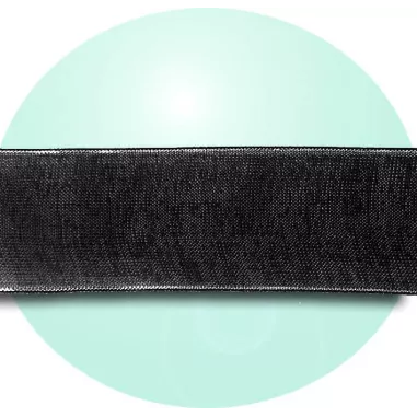 1 paire x lacets organza noir liseret argenté