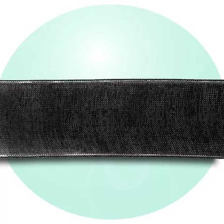 1 paire x lacets organza noir liseret argenté